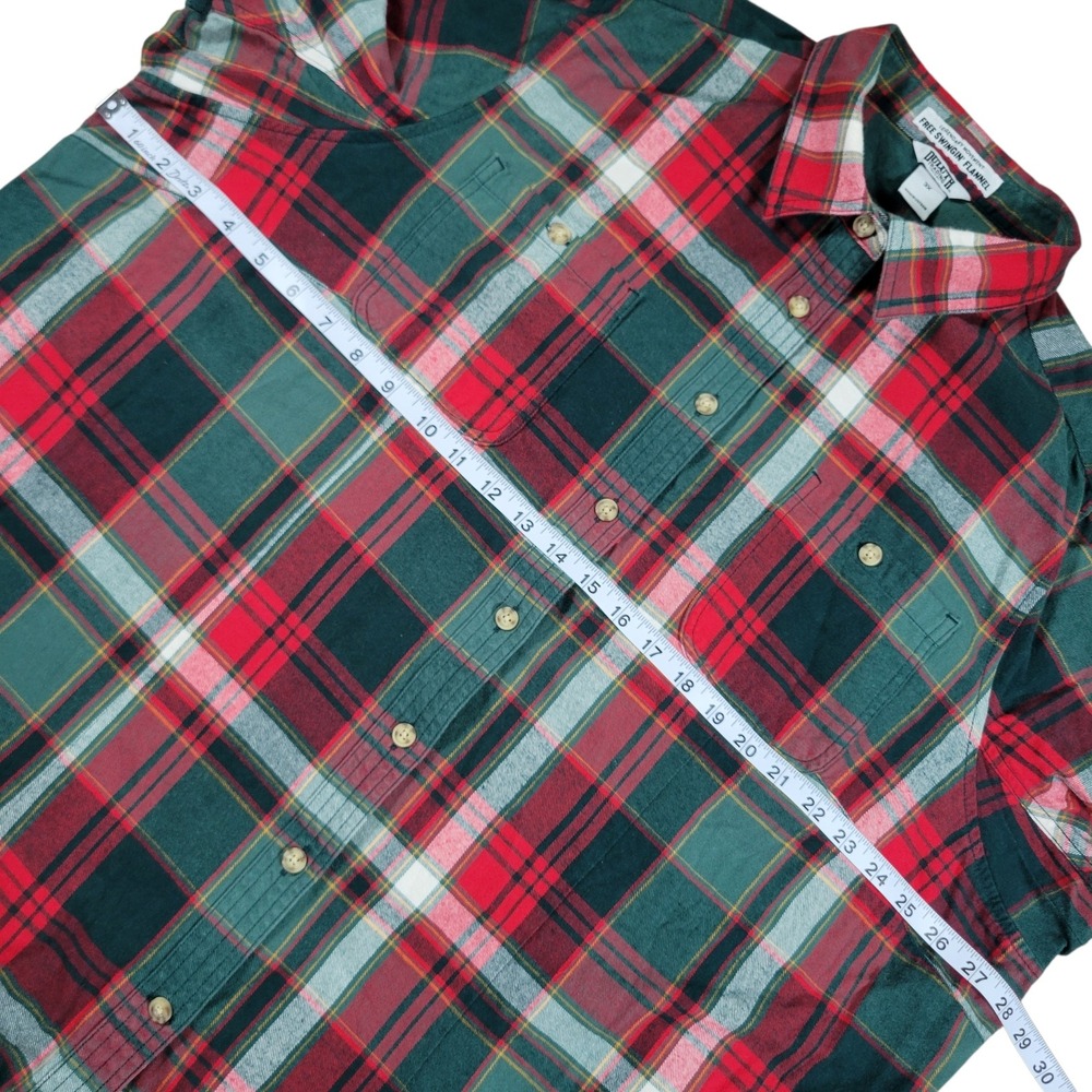 Duluth Trading Co Free Swingin Flannel Shirt Womens 3X Green Red Plaid Button Up - Picture 7 of 8